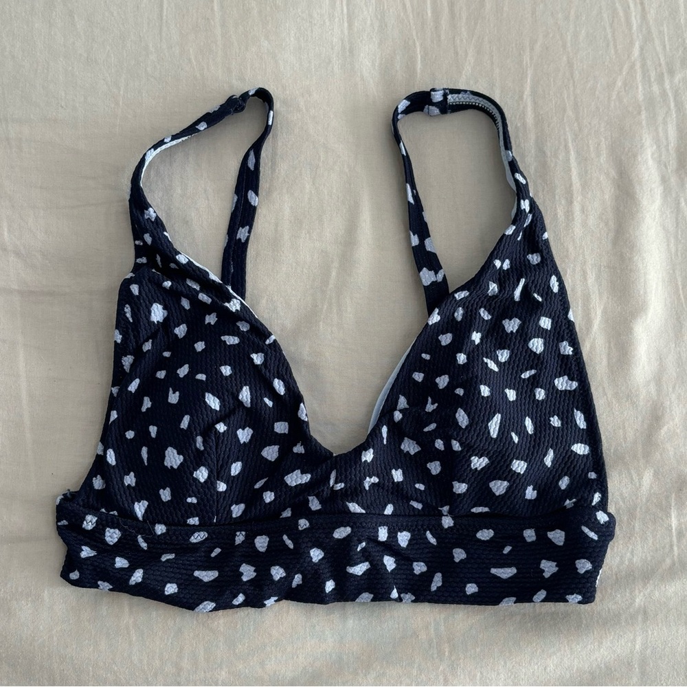Aerie blue spotted bikini top